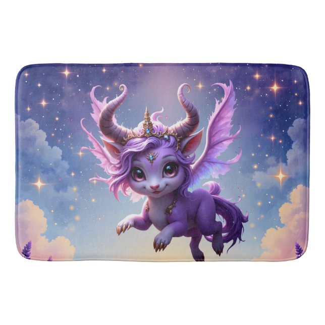 Moonlit Realm Guardian – Violet Dreamling. Bath Mat (Front)