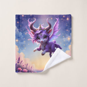 Moonlit Realm Guardian – Violet Dreamling. Bath Towel Set