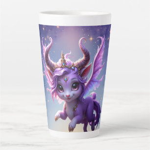 Moonlit Realm Guardian – Violet Dreamling. Latte Mug