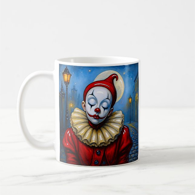 Moonlit Red Clown Coffee Mug (Left)