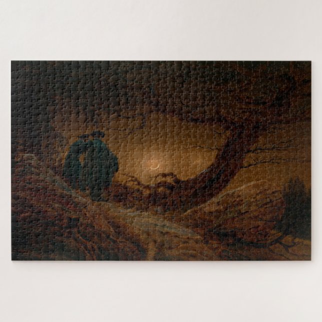 Moonlit Reflection: Friedrich’s 1819-1820 Artwork Jigsaw Puzzle (Horizontal)