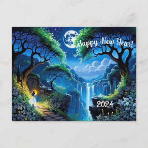 Moonlit Reflections of Hope New Beginnings  Holiday Postcard