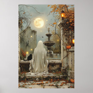 Moonlit Reverie in the Forgotten Garden Poster