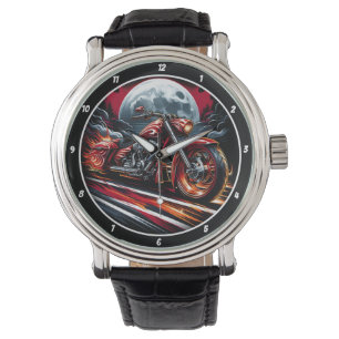 Moonlit Ride, Fiery Motorcycle Watch