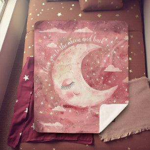 Moonlit Rustic Red Nursery & Kids' Room Sherpa Blanket