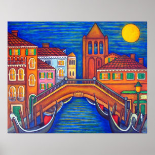Moonlit San Barnaba, Venice by Lisa Lorenz Poster
