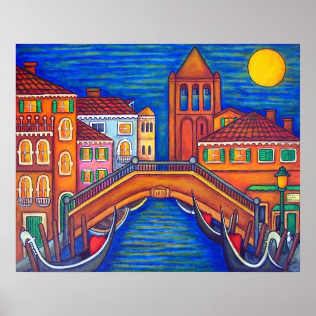 Moonlit San Barnaba, Venice by Lisa Lorenz Poster (Front)