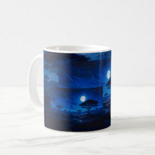 Moonlit Savanna Collage Coffee Mug