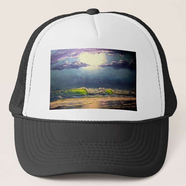 Moonlit Seascape Trucker Hat (Front)