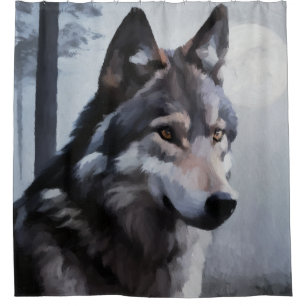 Moonlit Sentinel Shower Curtain