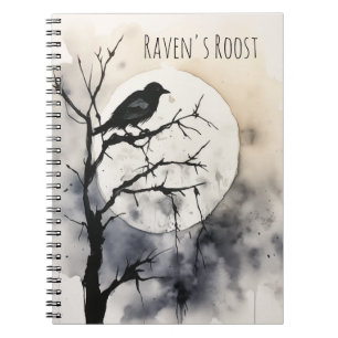 Moonlit Sentinel: The Raven's Perch Notebook
