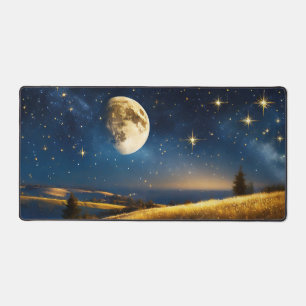Moonlit Serenity: A Celestial Symphony Desk Mat