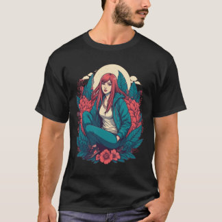 Moonlit Serenity: A Redhead's Reflection T-Shirt