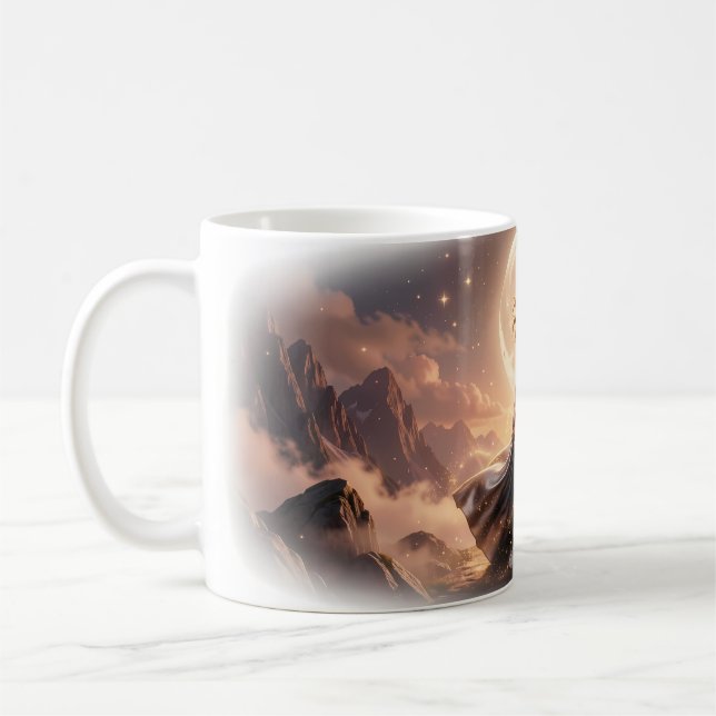 Moonlit Serenity Over the Mountain Dream Mug (Left)