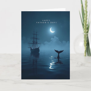 Moonlit Ship Fathers Day Card