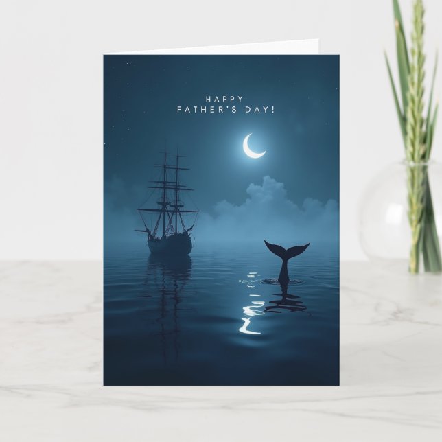 Moonlit Ship Fathers Day Card (Front)