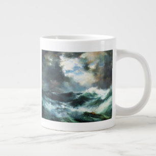Moonlit Shipwreck at Sea Large Coffee Mug