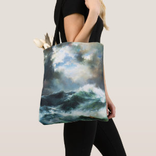 Moonlit Shipwreck at Sea Tote Bag