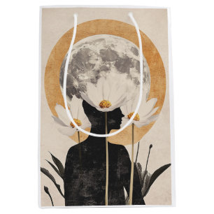 Moonlit Silhouette - Boho Vintage Elegance Medium Gift Bag