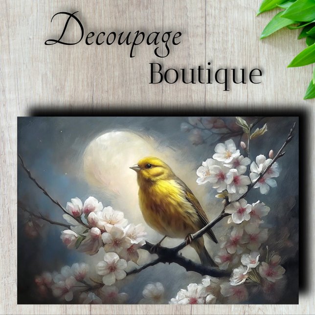 Moonlit Songbird Decoupage Tissue Paper (Moonlit Songbird Decoupage Tissue Paper)