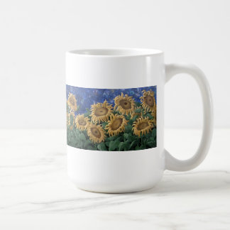 Moonlit Starry Night Sunflower Coffee Mug