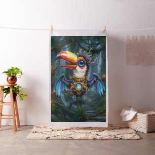 Moonlit Steampunk Toucan.  Fabric