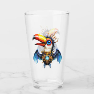 Moonlit Steampunk Toucan.  Glass