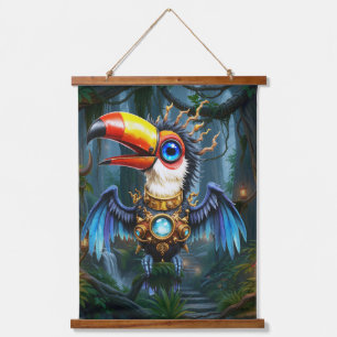 Moonlit Steampunk Toucan. Hanging Tapestry