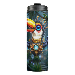 Moonlit Steampunk Toucan. Thermal Tumbler