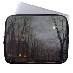 Moonlit Street Scene, 1882 (oil on canvas) 2 Laptop Sleeve