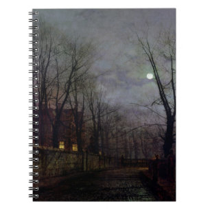 Moonlit Street Scene, 1882 (oil on canvas) 2 Notebook