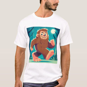Moonlit Stroll: The Happy Bigfoot T-Shirt