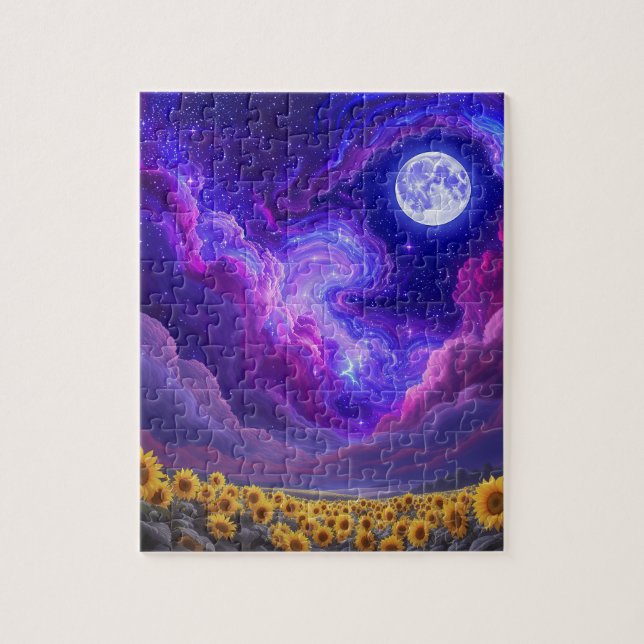 Moonlit Sunflower Sky Jigsaw Puzzle (Vertical)