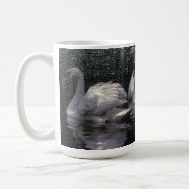 Moonlit Swan Lake Coffee Mug (Left)