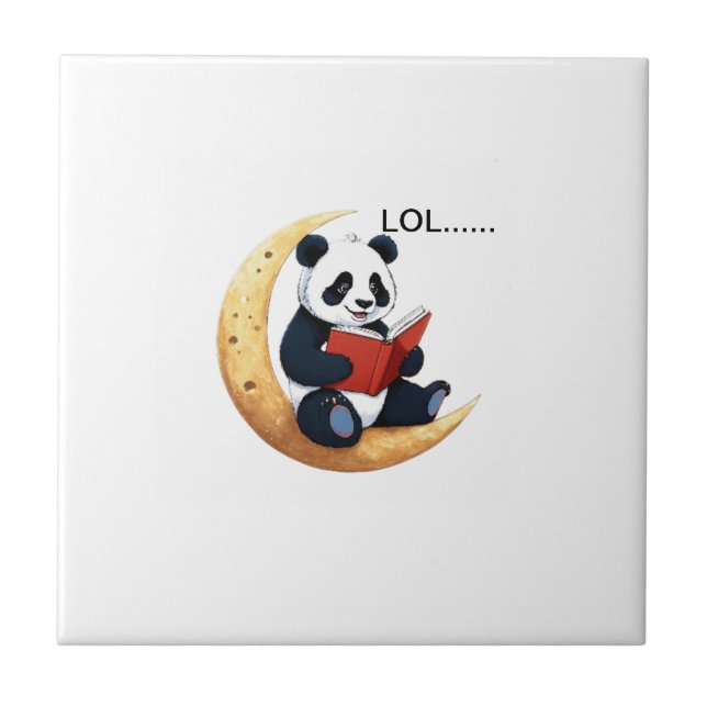  Moonlit Tales with Panda Ceramic Tile (Front)