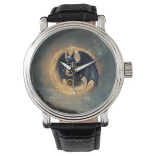 Moonlit Timekeeper – Steampunk Bat  Watch