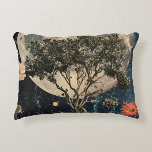 Moonlit Tree & Blossoms Decorative Cushion