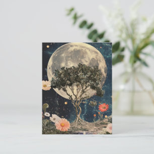 Moonlit Tree & Blossoms Postcard
