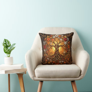 Moonlit Tree of Embered Eternity Cushion