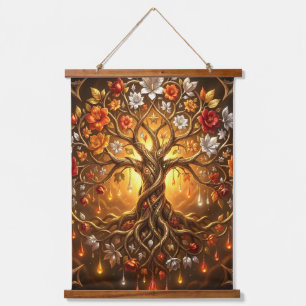 Moonlit Tree of Embered Eternity Hanging Tapestry