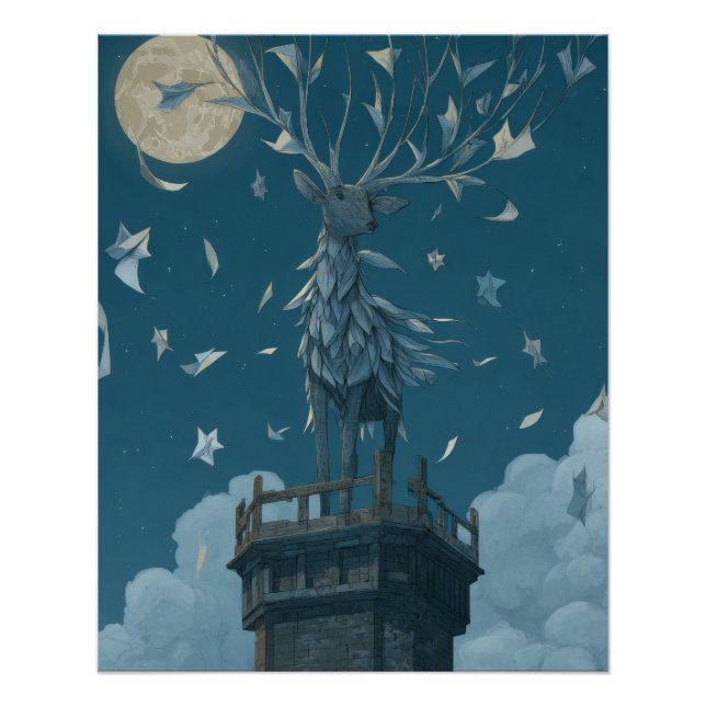 Moonlit Tree of Light and Flight Poster (Front)