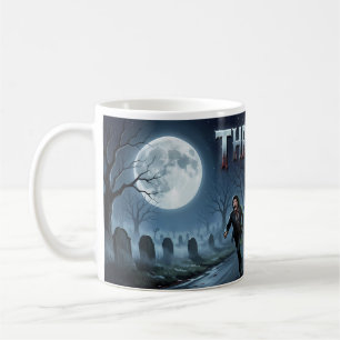 Moonlit Undead Graveyard Chase Horror Mug