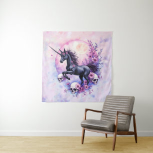 Moonlit Unicorn Among Forgotten Roses, Tapestry