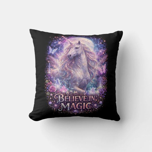 Moonlit Unicorn Dreams Cushion (Front)