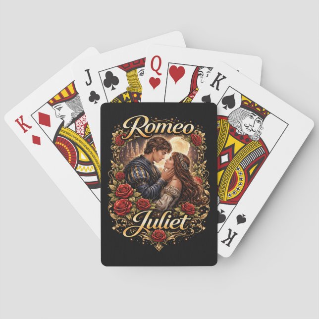 Moonlit Verona Lovers Playing Cards (Back)