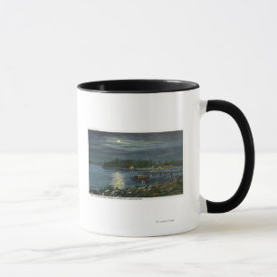 Moonlit View of Lake, Boat Landing & the Mug