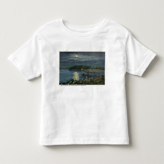 Moonlit View of Lake, Boat Landing & the Toddler T-Shirt (Front)