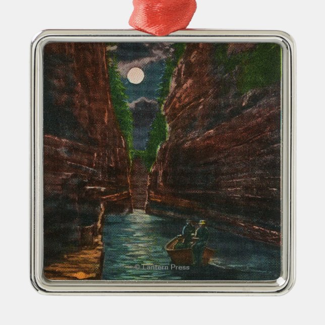 Moonlit View of the Flume Metal Tree Decoration (Front)