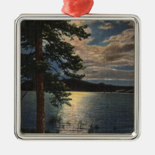 Moonlit View of the Lake Metal Ornament