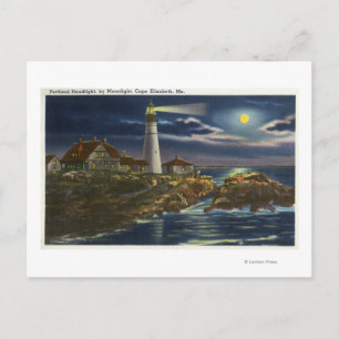 Moonlit View of the Portland Head Lighthouse Postcard